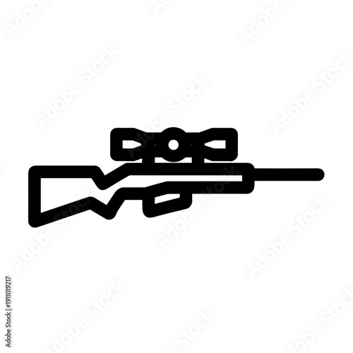 Minimalist sniper rifle vector icon