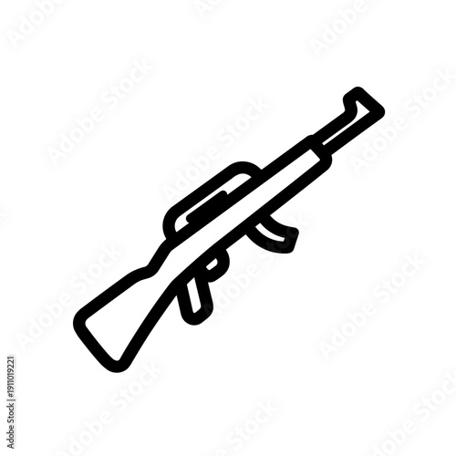 Minimalist rifle firearm weapon vector icon