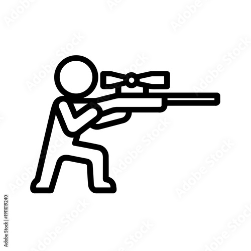 Minimalist sniper rifle vector icon