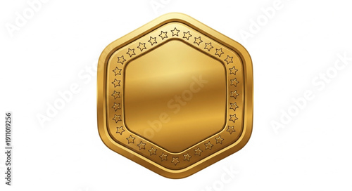 Gold Coin with Ornate Border.