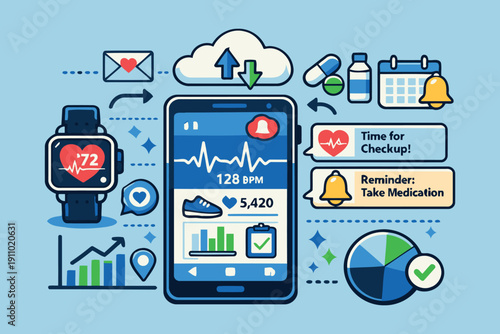 digital health monitoring with smartwatch,phone,and health apps