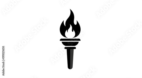 Symbolic representation of an ancient torch bearing a vibrant flame, embodying enlightenment, liberty, and the pursuit of knowledge and triumph