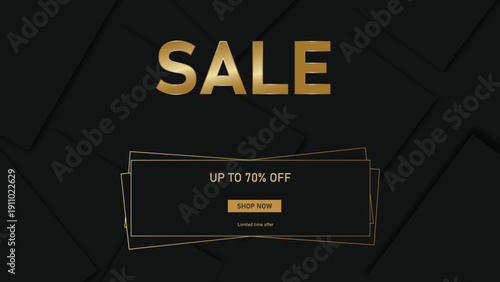 luxury black gold sale banner up to 70 percent off premium promotion background