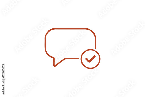 speech bubble with checkmark: message received or approved