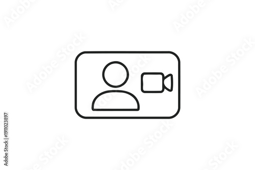 video call or conference icon,person with camera symbol