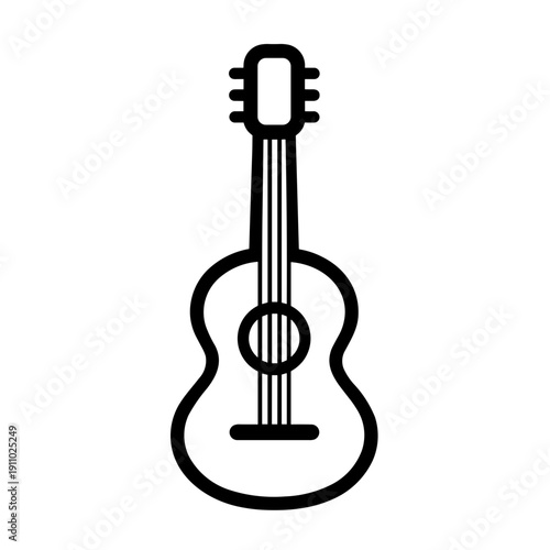 Minimalist guitar music instrument vector icon