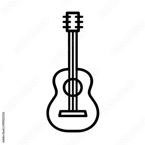 Minimalist guitar music instrument vector icon