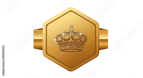 Gold Ring with Crown Emblem.