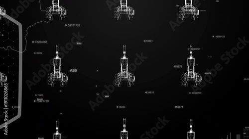 Romania country MAP Oil war data analytics Background With Abstract Elements | Showcasing Oil Pump jacks technology Video with globe, Growth, Graphs, Statistic Data of a country