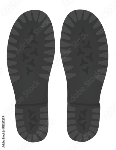 Shoe  or boot footprint. vector illustration