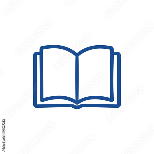 Open Textbook Blue Line Icon