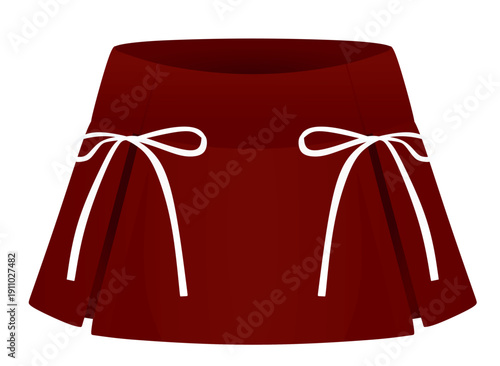 Red mini skirt. vector illustration