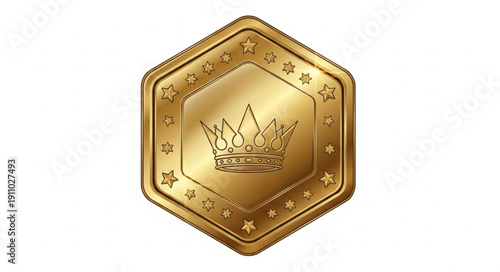 Golden Coin with Crown Design.