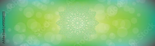 Round mandala on dreamy peach fuzz gradient background. Translucent mesh pattern in the form of a mandala. Mandala with floral patterns. Gradient background with round mandala, New Pattern gradient co