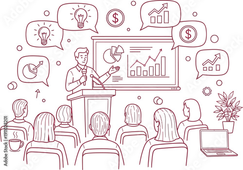 Business Presentation with Graphs and Charts