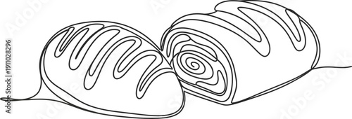 Continuous line drawing of a pair of shoes
