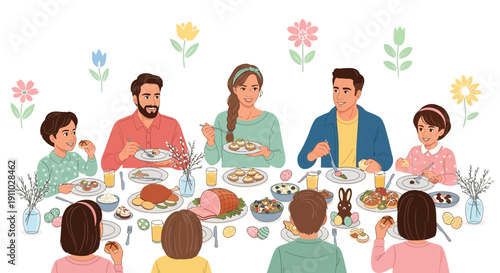 Joyful Family Easter Gathering Festive Meal Celebration Holiday Traditions