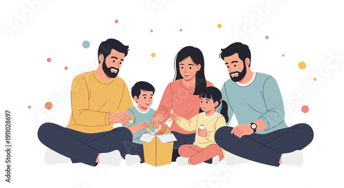 Joyful Family Gathering Sharing Gifts and Moments Together