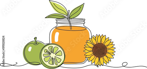 Fresh Juice Ingredients Illustration