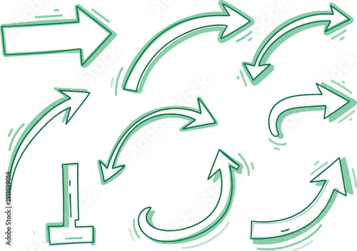 Green Arrows Pointing Different Directions