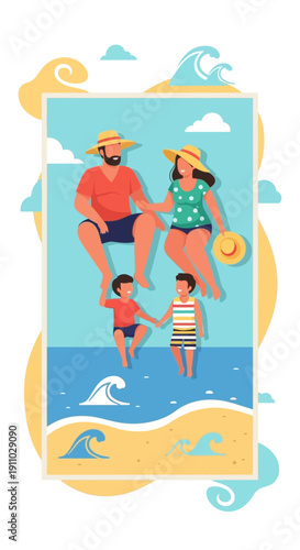 Joyful Family Vacation Beachside Bliss And Sunny Day Fun