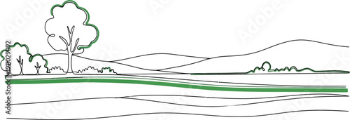 Green Landscape Illustration