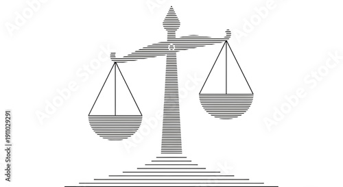 Minimalist Equilibrium Depiction: A Striking Vector Illustration for Legal and Justice Concepts