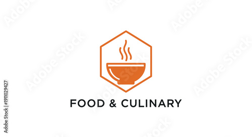 Free Download Minimalist Food Culinary Logo Featuring a Bowl of Soup and a Modern Geometric Design - GFXLoad