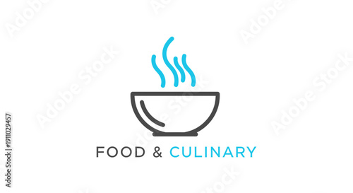 Minimalist Food Symbol Depicting Culinary Arts and Appetizing Dishes for Diverse Applications