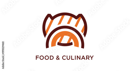 Minimalist Food Symbol Design Featuring Abstract Culinary Elements and Modern Appeal
