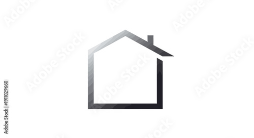 Minimalist House Icon in Grayscale for Property, Real Estate, or Home Business Logos
