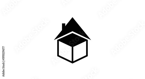 Minimalist House Icon Representing Real Estate, Architecture, And Modern Design Concept