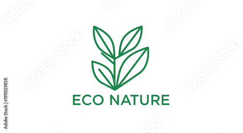 Minimalist Green Leaf Logo: Eco-Friendly, Natural, Sustainable, and Pure Visualization