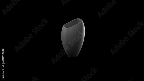 Minimalist 3d rendered gray vase object