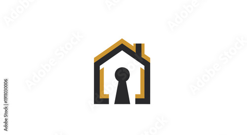 Minimalist House Logo Representing Home Security and Real Estate Concepts Perfectly