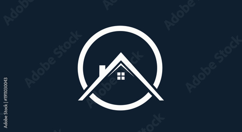 Minimalist House Logo Design, Representing Real Estate, Modern Architecture, and Property