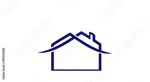 Minimalist House Logo Representing Real Estate, Architecture, And Modern Design Scheme