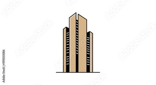 Minimalist High-Rise Building Illustration for Modern Architectural Concepts and Designs