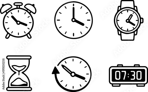 Clock and time measurement icons
