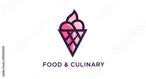 Minimalist Ice Cream Logo Design, Perfect For Food And Culinary Related Business