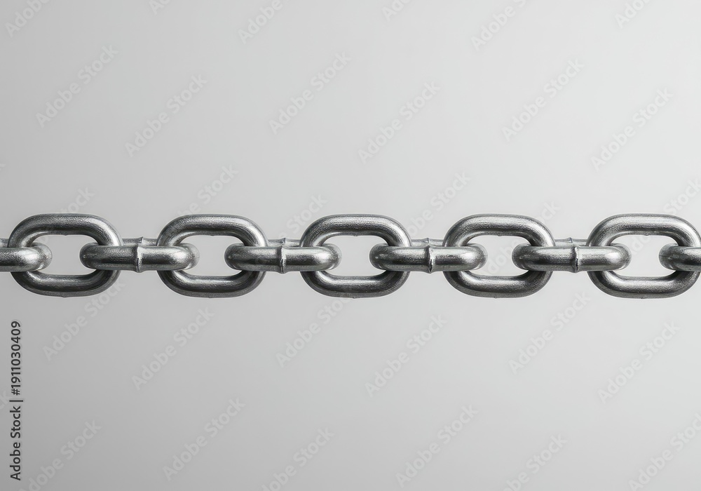 Obraz premium Extremely heavy duty galvanized metal chain links stretching across a horizontal plane, suggesting unbreakable security and industrial strength ,industrial ,locking ,unbreakable