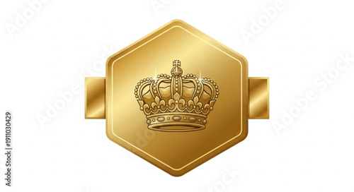 Golden Crown Emblem on Hexagon.