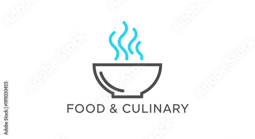 Minimalist Image Of Food Bowl And Steam Icon Perfect For Culinary Related Concepts