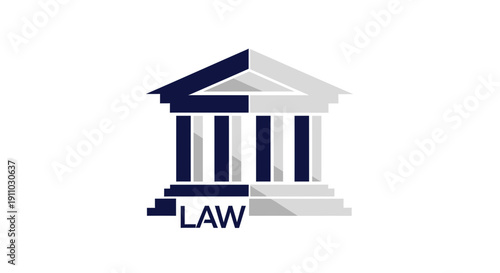 Minimalist Law Firm Logo with Graphic Representation of Justice and Legal Systems for Branding