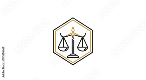 Minimalist Law Firm Symbol With Elegant Scales Representing Justice and Fairness in Courts