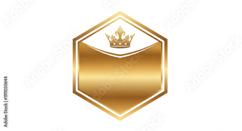 Golden Crown Emblem Logo Design.