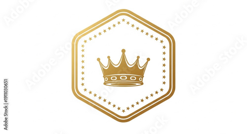 Golden Crown Emblem Logo Design.