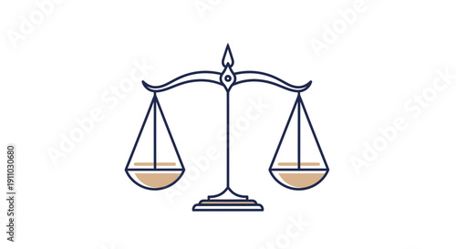 Minimalist Law Symbol Depicting Balance and Justice, Ideal for Legal and Ethical Concepts