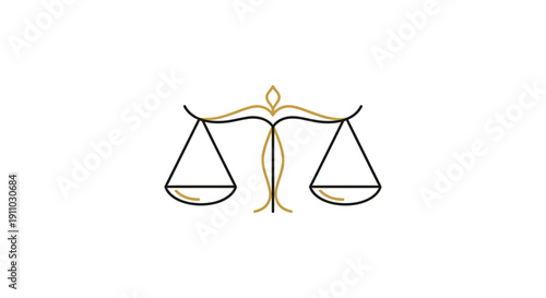 Minimalist Law Symbol Depicting Justice Balance and Equality on a White Background