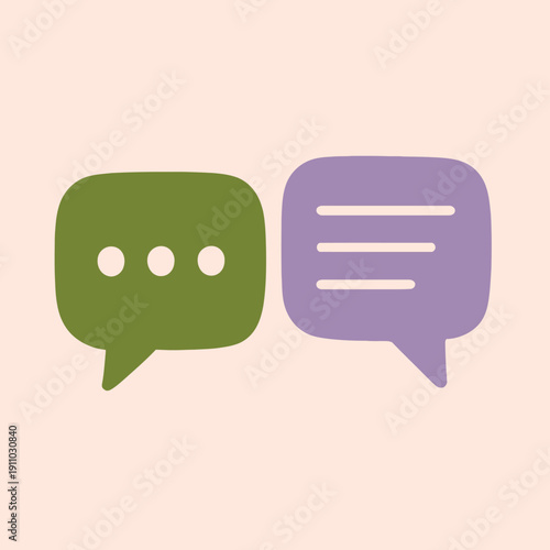 Chat bubble conversation illustration green purple communication concept